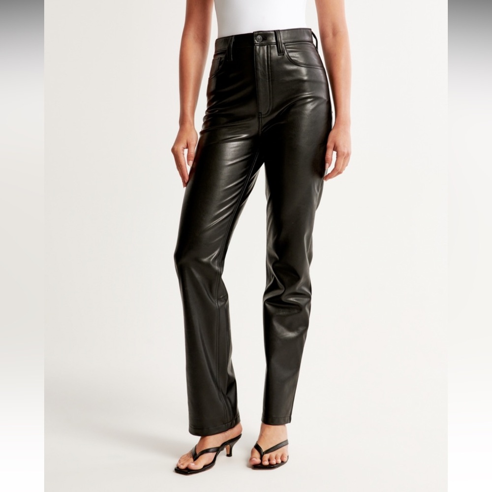 Abercrombie Vegan Leather 90s Straight Pants
